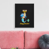Womens Happy Hanukkah Menorah Mermaid Lover Funny Canvas Afdruk (Insitu (Woonkamer))