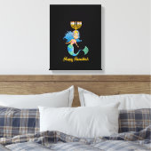 Womens Happy Hanukkah Menorah Mermaid Lover Funny Canvas Afdruk (Insitu (Slaapkamer))