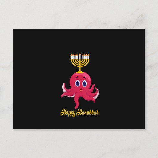 Womens Happy Hanukkah Menorah Octopus Lover Funny Briefkaart (Voorkant)
