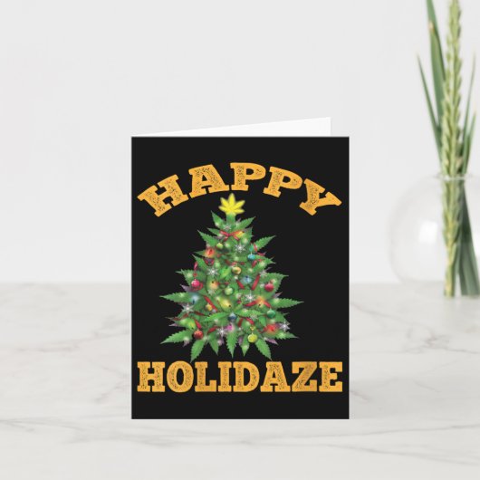 Womens Happy Holidaze Funny Weed Christmas Stoner  Kaart (Voorkant)