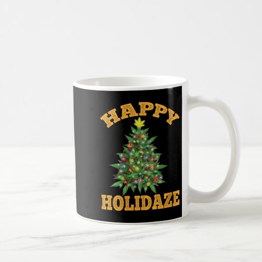 Womens Happy Holidaze Funny Weed Christmas Stoner  Koffiemok (Rechts)