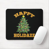 Womens Happy Holidaze Funny Weed Christmas Stoner  Muismat (Met muis)