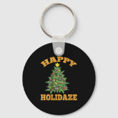 Womens Happy Holidaze Funny Weed Christmas Stoner  Sleutelhanger (Voorkant)
