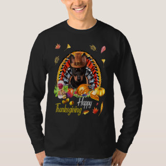 Womens Happy Thanksgiving day Heeler Dog  Dog Mom T-shirt