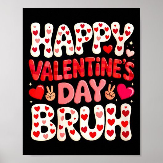 Women's Happy Valentine's Day Hearts Matching Kids Poster (Voorkant)