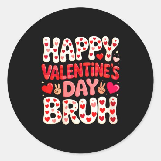Women's Happy Valentine's Day Hearts Matching Kids Ronde Sticker (Voorkant)
