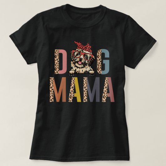 Womens Havanese Mama Leopard Print Hondenliefhebbe T-shirt (Design voorkant)