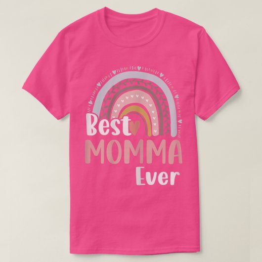 Womens Heart Boho Rainbow Best Momma Ever Mothers T-shirt (Design voorkant)