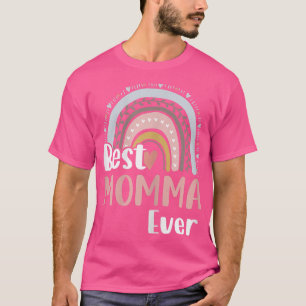 Womens Heart Boho Rainbow Best Momma Ever Mothers T-shirt