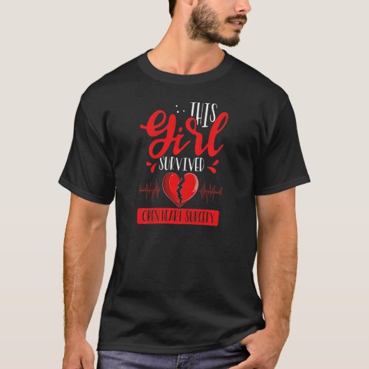 Womens Heart Transplant Survivor Heart Bypass Open T-shirt (Voorkant)