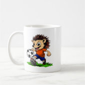 Womens Hedgehog Footballer V-neck  Koffiemok (Links)