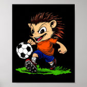 Womens Hedgehog Footballer V-neck  Poster (Voorkant)