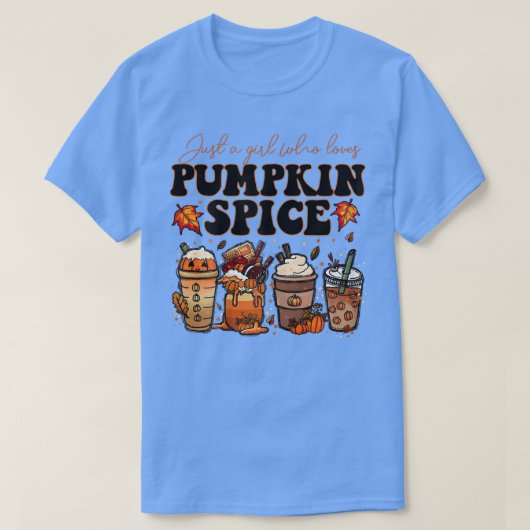 Womens Herfst Coffee Pumpkin Spice Latte Iced Warm T-shirt (Design voorkant)