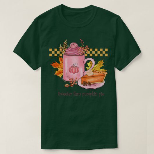 WOMENS HERFST ZWEATER DAN PUMPKIN PIE, AUTUMN HERF T-SHIRT (Design voorkant)