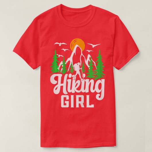 Womens Hiking Hike Backpackaging Natuur Hiking Gir T-shirt (Design voorkant)