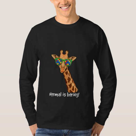 Womens Hipster Giraffe Glasses Normal Is Boring Au T-shirt (Voorkant)