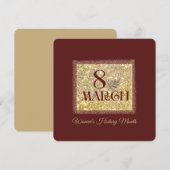 Women's History Month 2025 8 maart Kaart (Voorkant / Achterkant)