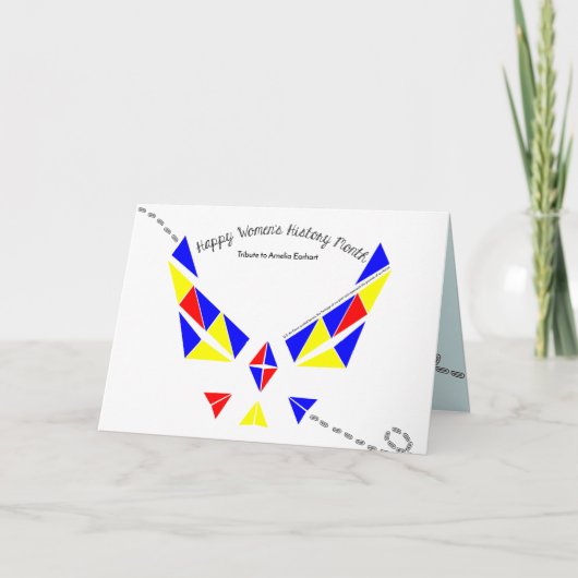 Women's History Month Ameila Earhart Greeting Card Kaart (Voorkant)