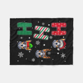 Womens Ho Ho Ho Blue Heeler Dog Matching Christmas Fleece Deken (Voorkant (Horizontaal))