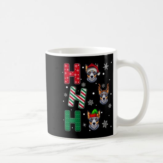Womens Ho Ho Ho Blue Heeler Dog Matching Christmas Koffiemok (Rechts)