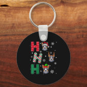 Womens Ho Ho Ho Blue Heeler Dog Matching Christmas Sleutelhanger (Voorkant)