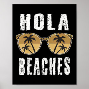 Womens Hola Funny Pineapple Beach Summer Vacking Poster