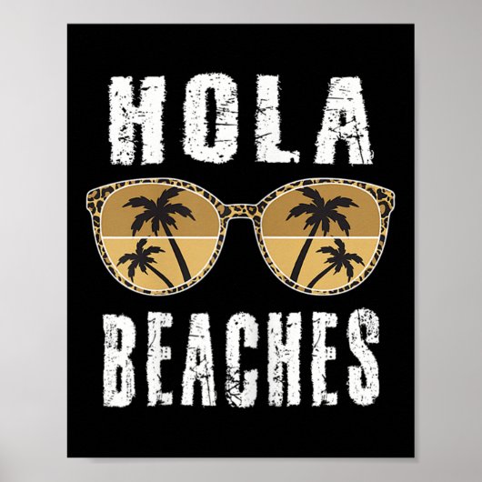 Womens Hola Funny Pineapple Beach Summer Vacking Poster (Voorkant)