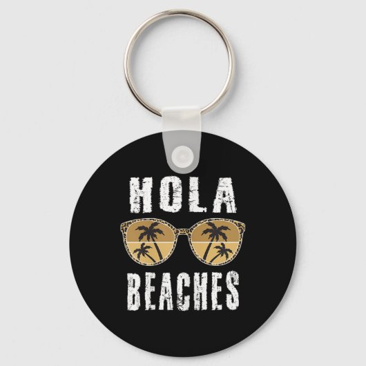 Womens Hola Funny Pineapple Beach Summer Vacking Sleutelhanger (Voorkant)
