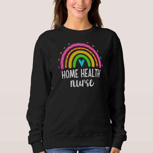 Womens Home Health Zuster Lvn Rn Rainbow Home Heal Trui (Voorkant)
