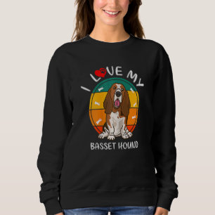 Womens Hond Ik hou van Mijn Basset Hound Honden Ca Trui