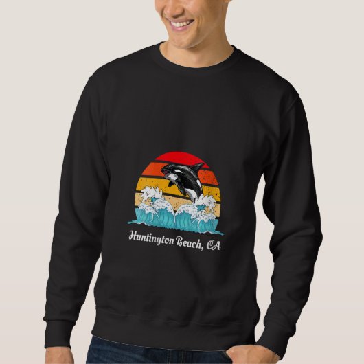 Womens  Huntington Beach CA Distress Orca Trui (Voorkant)