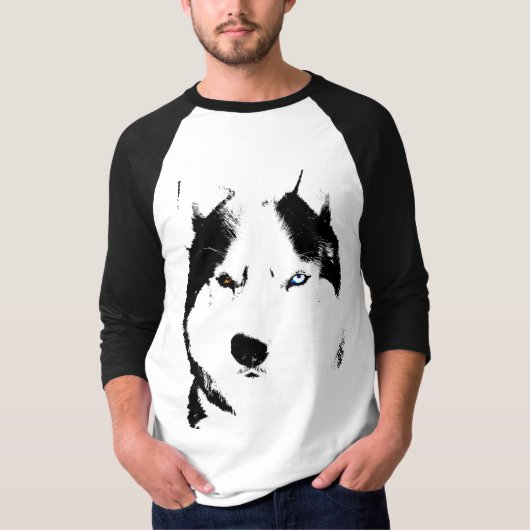 Womens Husky Baseball Jersey Shirt Sled Dog Shirt (Voorkant)