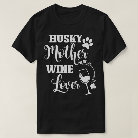 Womens Husky Moeder Wijn Lover Funny Dog Eigenaar  T-shirt (Design voorkant)