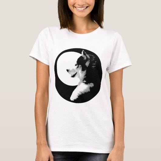 Womens Husky T-Shirt Husky Malamute Dog Shirts (Voorkant)