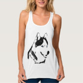 Womens Husky Tanktop Shirt Sled Dog Lady's Shirt (Voorkant)