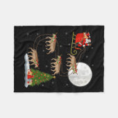 Womens Hyena Santa Sleigh Flying Funny Magical Chr Fleece Deken (Voorkant (Horizontaal))
