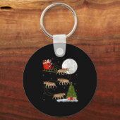 Womens Hyena Santa Sleigh Flying Funny Magical Chr Sleutelhanger (Voorkant)