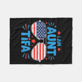Womens I Am Aunt Tifa Tee  Fleece Deken (Voorkant (Horizontaal))