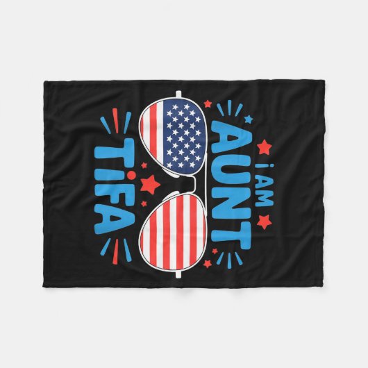 Womens I Am Aunt Tifa Tee Fleece Deken (Voorkant (Horizontaal))