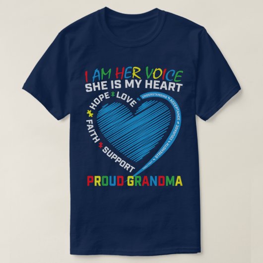 Womens I Am Her Voice Autism Awareness Granddaught T-shirt (Design voorkant)