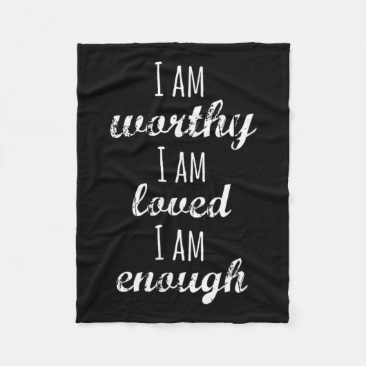 Women's I Am Worthy Motivational Christian  Fleece Deken (Voorkant)