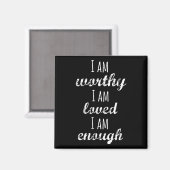 Women's I Am Worthy Motivational Christian  Magneet (Voorkant / Achterkant)