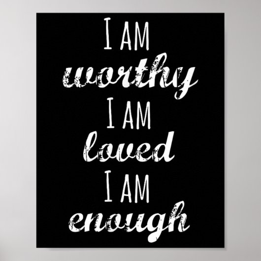 Women's I Am Worthy Motivational Christian  Poster (Voorkant)
