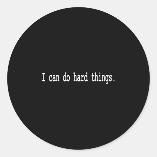 Womens I Can Do Hard Things V-neck  Ronde Sticker (Voorkant)