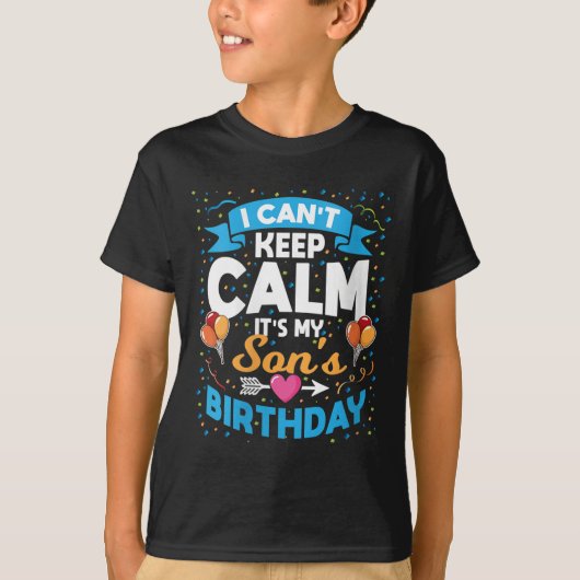 Womens I Can't Keep Calm It's My Son Birthday V-ne T-shirt (Voorkant)