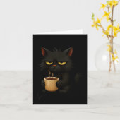 Womens I Don't Do Mornings Funny Quote Black Cat L Kaart (Gele Bloem)