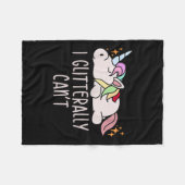 Womens I Glitterally Can't Unicorn Fleece Deken (Voorkant (Horizontaal))