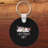 Womens I Glitterally Can't Unicorn  Sleutelhanger (Voorkant)