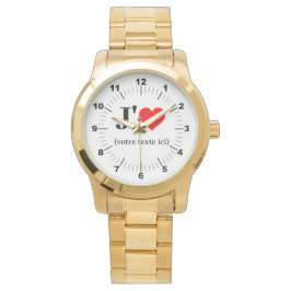 Women's I Heart Oversized gouden armband horloge
