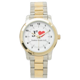 Women's I Heart Oversized Two-Tone armband horloge